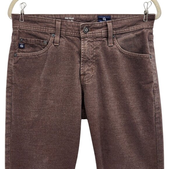 AG Adriano Goldschmied Mens 30R Pants The Tellis Modern Slim Brown - Picture 2 of 9